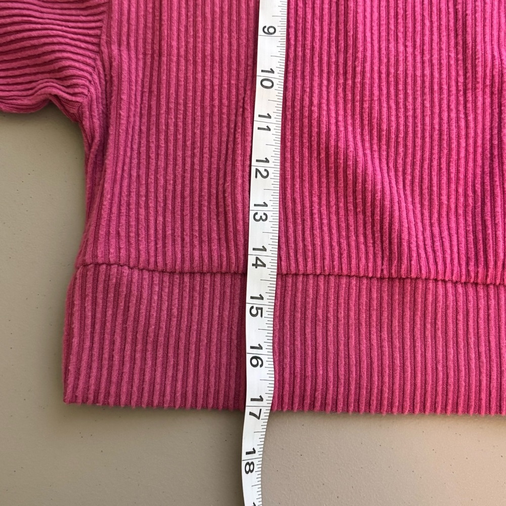 ALO Yoga muse ribbed cropped hoodie raspberry Sorbet XS athleisure - Picture 9 of 9